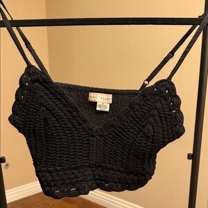 Black Crochet Women's Top